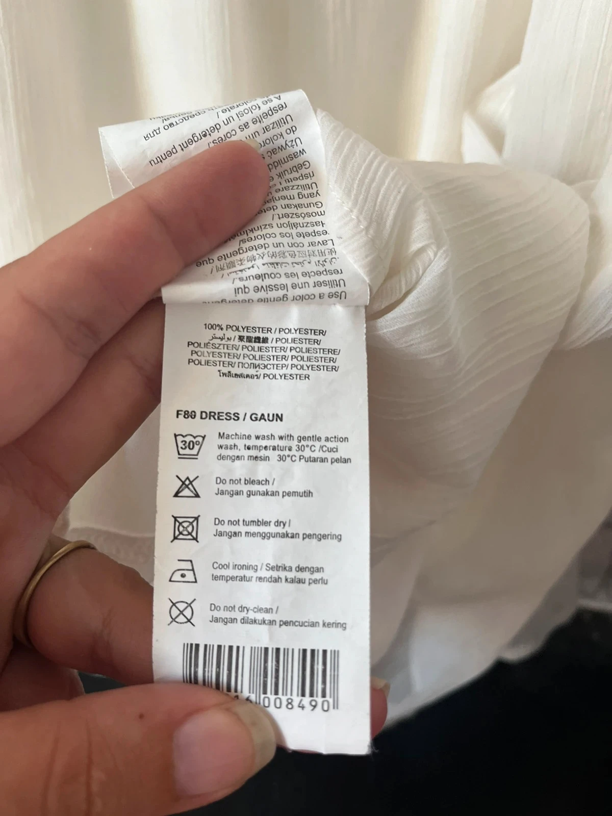 Vestido Camaïeu bege / branco - Tamanho 44 – photo 6
